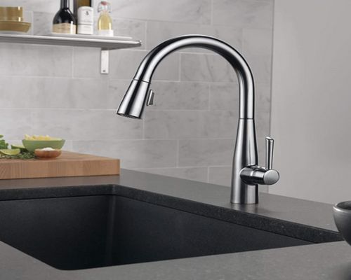 Brushed Nickel Faucet − For Black Modern Sinks